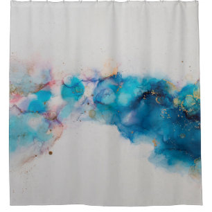 Alcohol Ink Art. Abstract painting. Alcohol Ink ba Shower Curtain