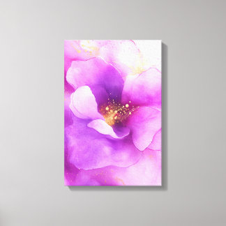 alcohol ink art flower purple decoration canvas print