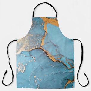 Alcohol Ink Art. Sapphirine and Sea colour Divorce Apron