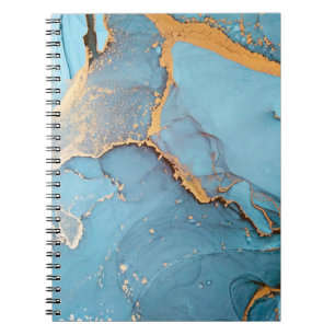 Alcohol Ink Art. Sapphirine and Sea colour Divorce Notebook