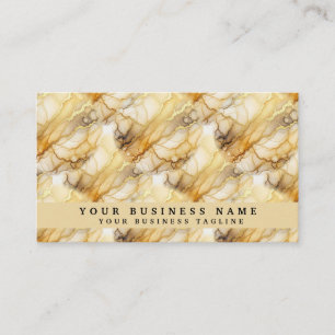 Alcohol Ink B&W + Gold Marble Business Cards