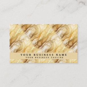 Alcohol Ink B&W + Gold Marble Business Cards