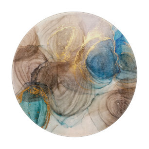 Alcohol Ink, Bleached Mineral Abstract. Cutting Board