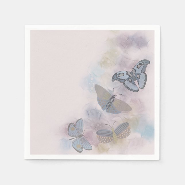 Alcohol Ink Butterflies Napkin (Front)