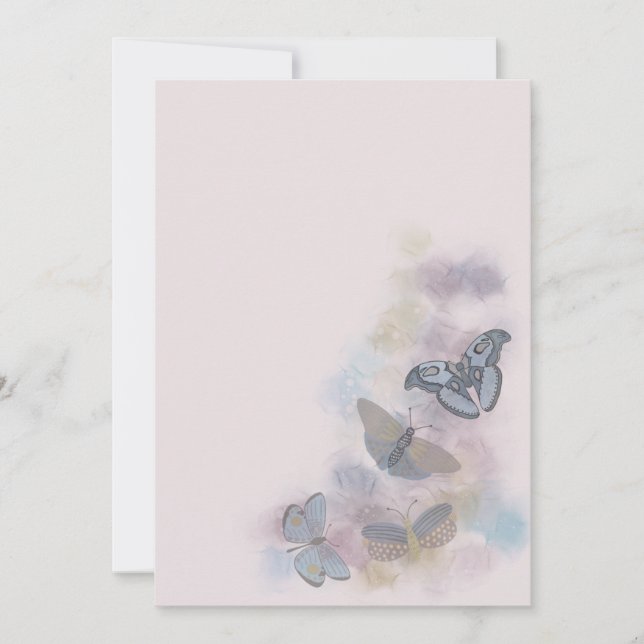 Alcohol Ink Butterflies Save The Date (Front)