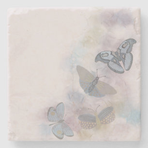 Alcohol Ink Butterflies Stone Coaster