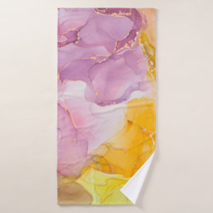 Alcohol ink colors translucent. Fluid Art. Modern Bath Towel