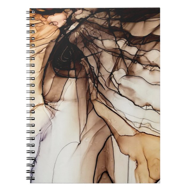 Alcohol Ink Colour. Grey Handmade Marble Texture.  Notebook (Front)
