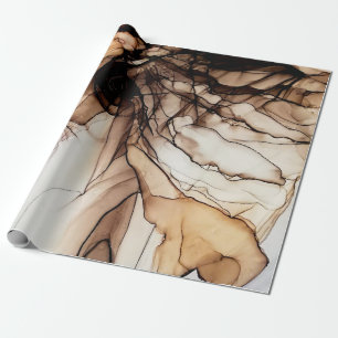 Alcohol Ink Colour. Grey Handmade Marble Texture. Wrapping Paper