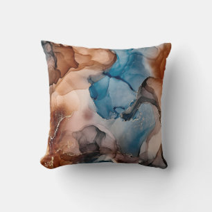 Alcohol ink colours translucent. Abstract multicol Cushion