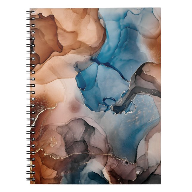 Alcohol ink colours translucent. Abstract multicol Notebook (Front)