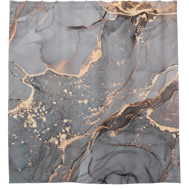Alcohol ink colours translucent. Abstract multicol Shower Curtain (Front)