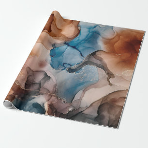 Alcohol ink colours translucent. Abstract multicol Wrapping Paper