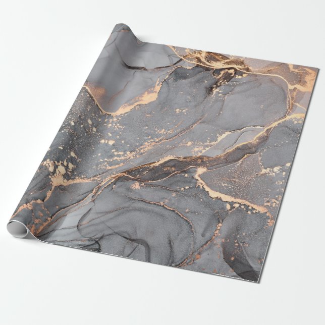 Alcohol ink colours translucent. Abstract multicol Wrapping Paper (Unrolled)