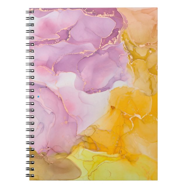 Alcohol ink colours translucent. Fluid Art. Modern Notebook (Front)