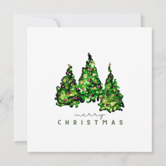 Alcohol Ink Design Christmas Tree Holiday Card