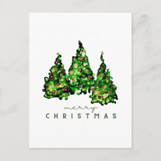 Alcohol Ink Design Christmas Tree Postcard