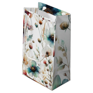 Alcohol Ink Floral Watercolor Small Gift Bag