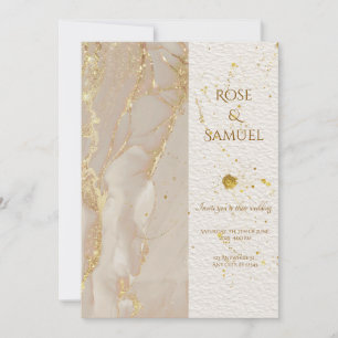 Alcohol Ink Glitter Elegant Wedding Invitation