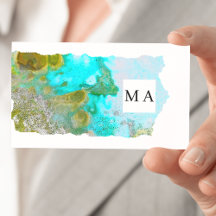 Alcohol Ink Glitter Graphic Artist Monogram 