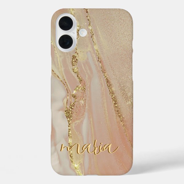 Alcohol Ink Glitter Monogrammed Case- Mate iPhone Case-Mate iPhone Case (Back)