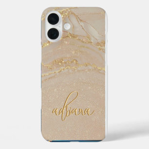 Alcohol Ink Glitter Monogrammed Case- Mate iPhone 16 Plus Case