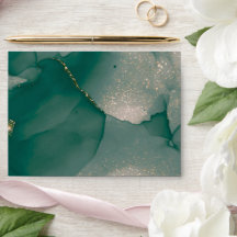 Alcohol Ink Green Glitter Chic Envelope