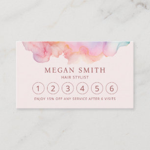 Alcohol Ink Liquid Pastel Loyalty Card