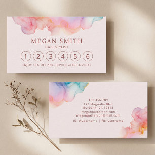 Alcohol Ink Liquid Pastel Loyalty Card