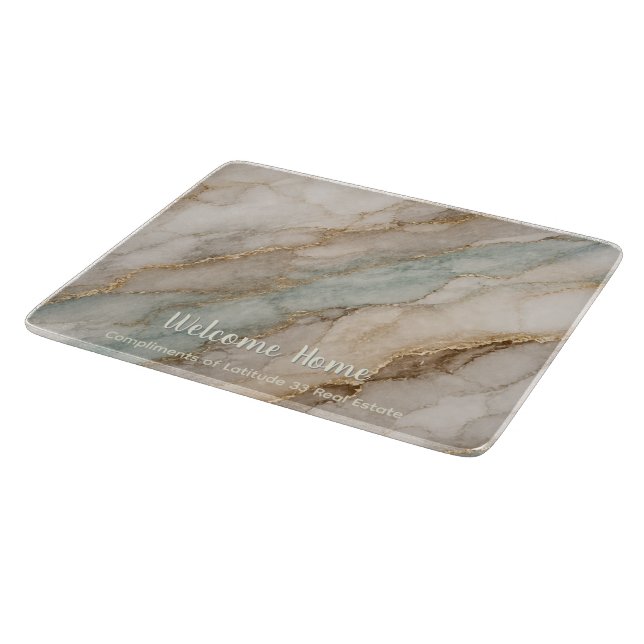 Alcohol ink marbleised art RE gift Cutting Board (Corner)