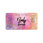Alcohol Ink Pink And Gold Body Butter Labels