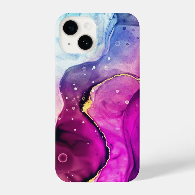 Alcohol Ink Pink, Purples and Blues Phone Case (Back)