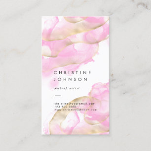 alcohol ink pink splashes business card