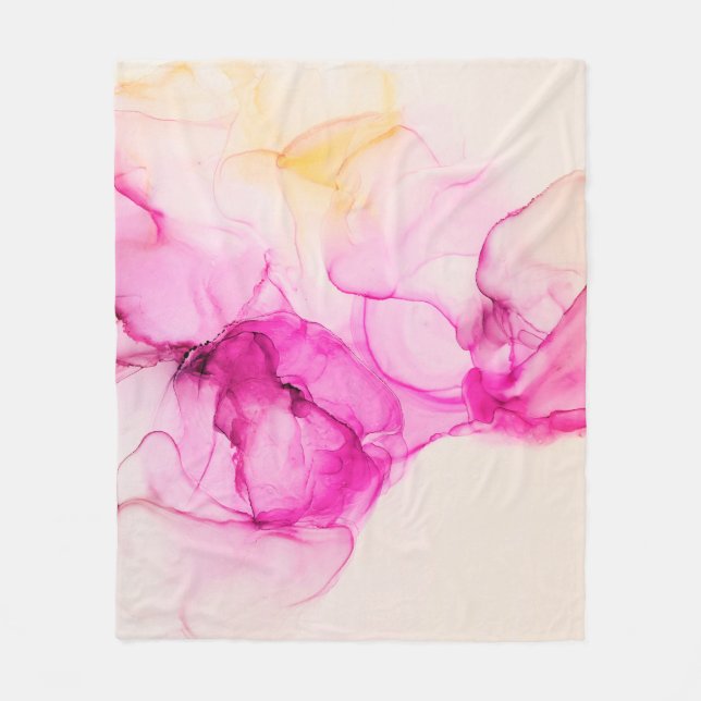 Alcohol ink sea texture. Contemporary art. Spots o Fleece Blanket (Front)