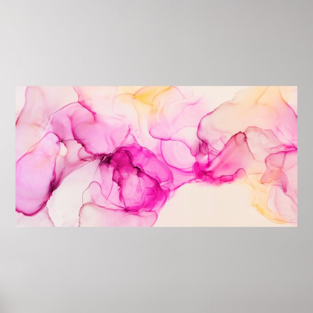 Alcohol ink sea texture. Contemporary art. Spots o Poster (Front)