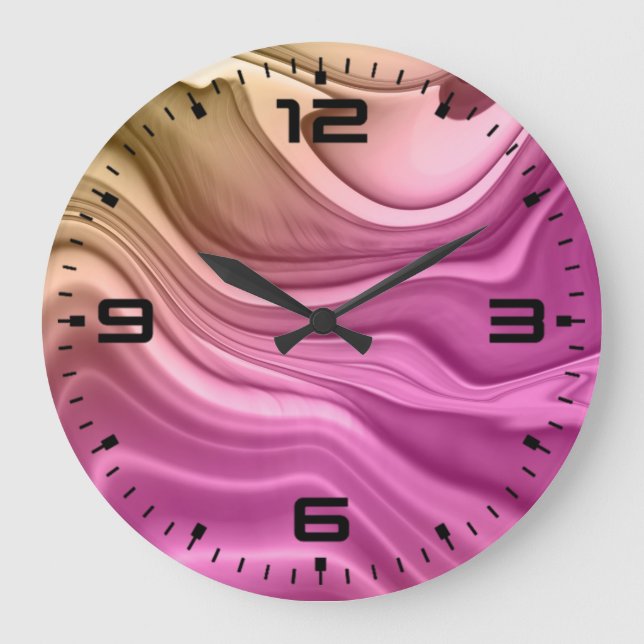 Alcohol Ink Set Aurora Digital Paper Large Clock (Front)