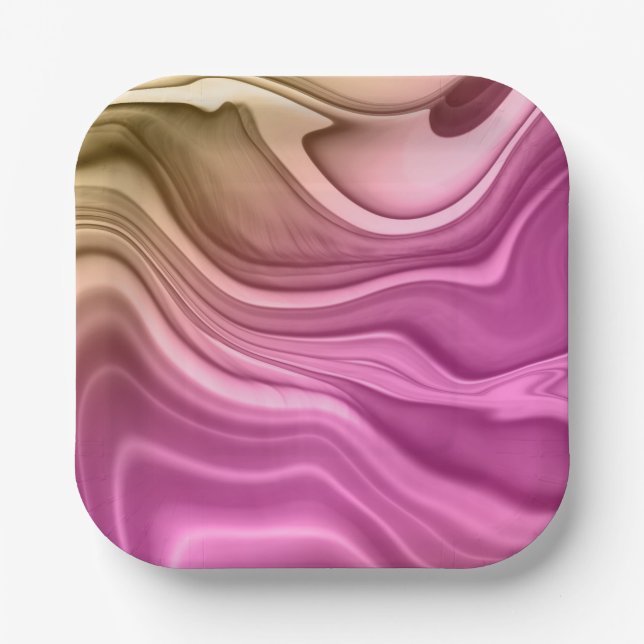 Alcohol Ink Set Aurora Digital Paper Plate (Front)