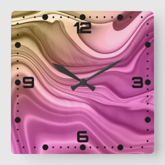 Alcohol Ink Set Aurora Digital Paper Square Wall Clock (Front)