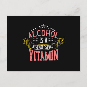 Alcohol Is A Misunderstood Vitamin Announcement Postcard