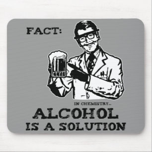 Alcohol is a Solution in Chemistry Retro Mouse Mat