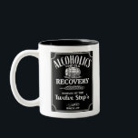 Alcohol Label Sobriety - 12 Step Addict Alcoholic Two-Tone Coffee Mug<br><div class="desc">Alcoholic gift for being sober with emotional sobriety. Freedom from alcohol and narcotic recovery. Rehab sober recovery gifts. Sober gift for men or gift for drug addict. Celebrate recovery a sober anniversary living the sober life. Sober motivation! Sobriety apparel or a sobriety gift for men. Sponsor sponsee twelve step slogans...</div>