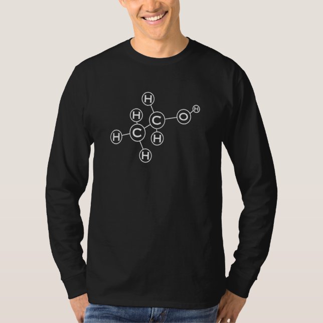 Alcohol Molecule Geeky  For Chemist Science Nerd B T-Shirt (Front)