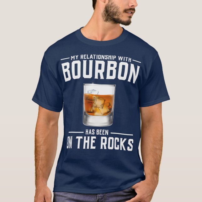 Alcohol  On The Rocks Funny Bourbon s Men Women T-Shirt (Front)