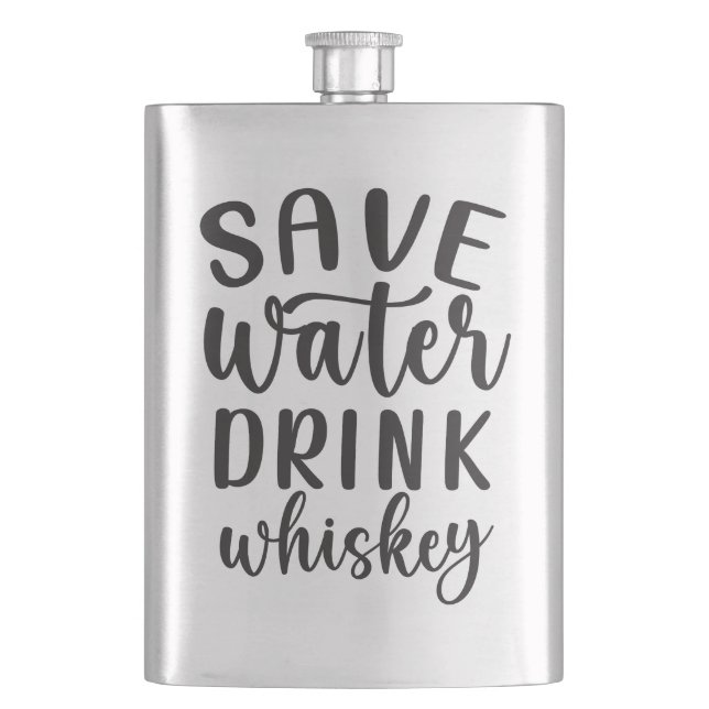Alcohol Quotes Hip Flask (Front)