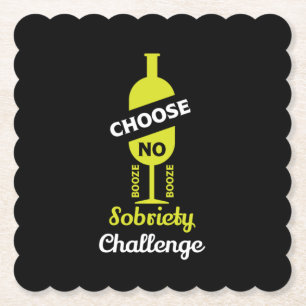 Alcohol Sobriety Alcohol Free Teetotal Support Paper Coaster