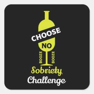 Alcohol Sobriety Alcohol Free Teetotal Support  Square Sticker