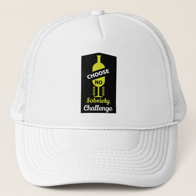 Alcohol Sobriety Alcohol Free Teetotal Support   Trucker Hat (Front)