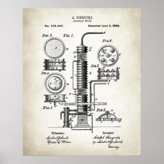 Alcohol Still Patent Poster