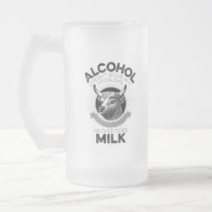 Alcohol vs. Milk Frosted Glass Beer Mug