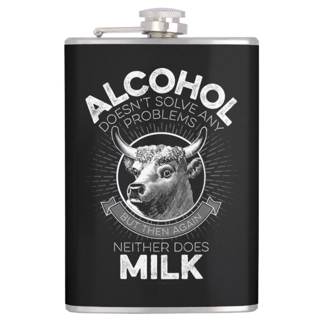 Alcohol vs. Milk Hip Flask (Front)